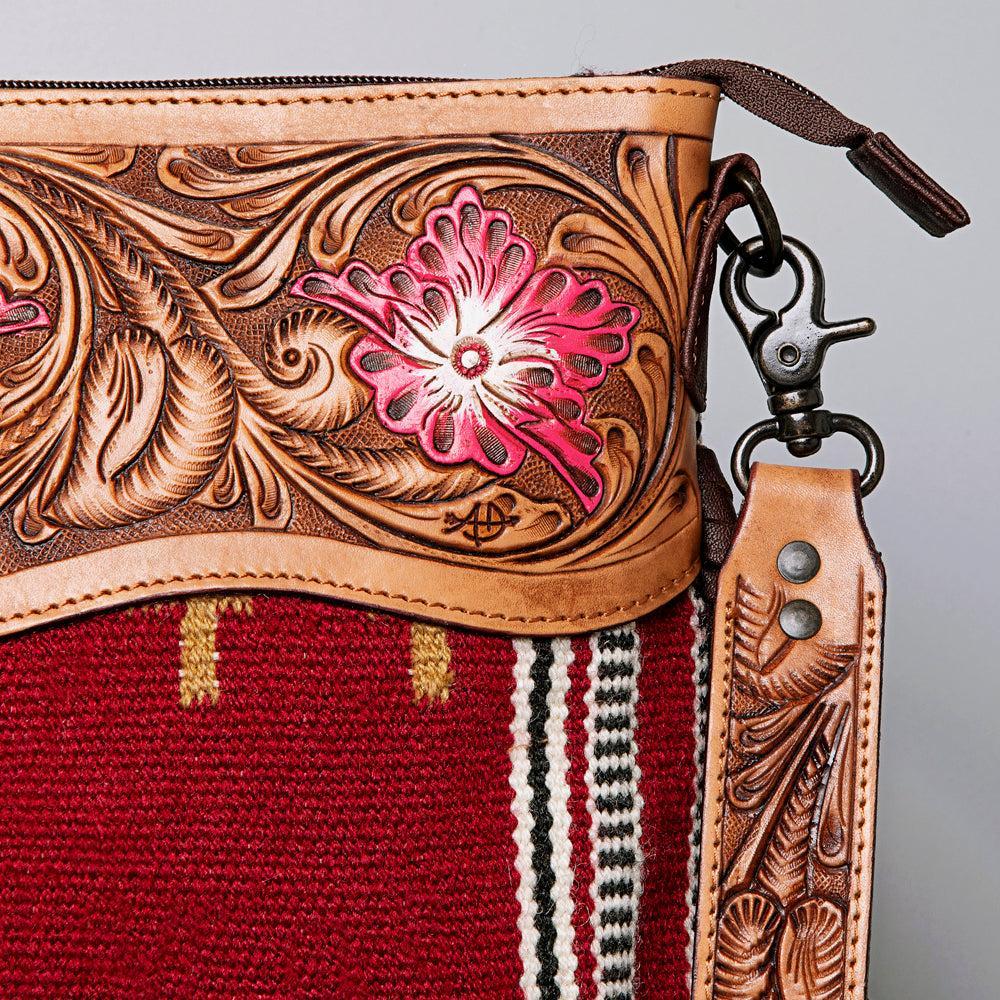 American Darling ADBGZ697 Crossbody Hand Tooled Saddle Blanket Genuine Leather Women Bag Western Handbag Purse