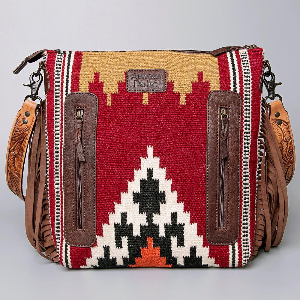 American Darling ADBGZ697 Crossbody Hand Tooled Saddle Blanket Genuine Leather Women Bag Western Handbag Purse