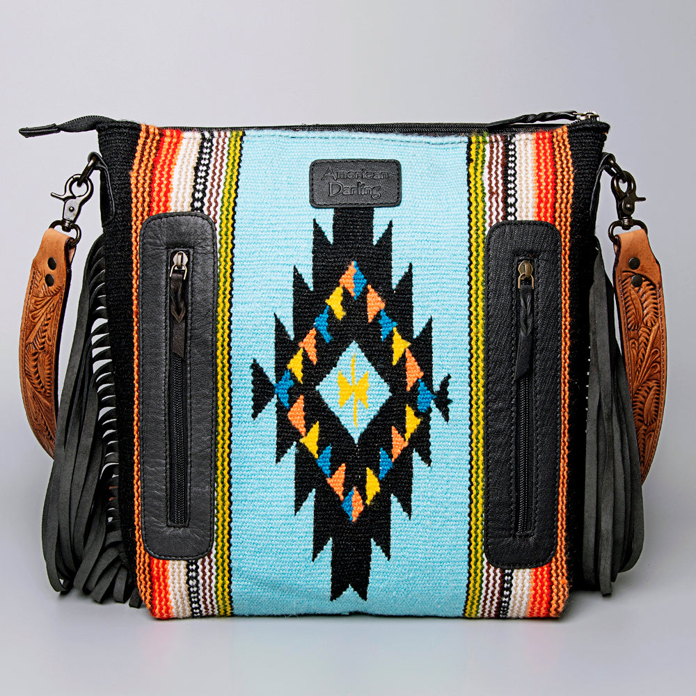 American Darling ADBGZ698 Crossbody Hand Tooled Saddle Blanket Genuine Leather Women Bag Western Handbag Purse
