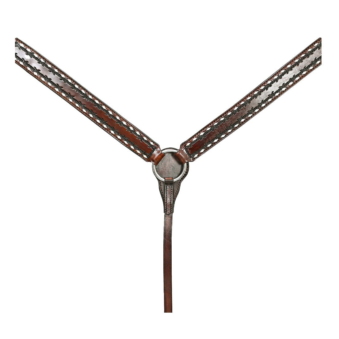 HILASON Western American Leather Horse Headstall &amp; Breast Collar Tack Set Dark Brown With Buckstich