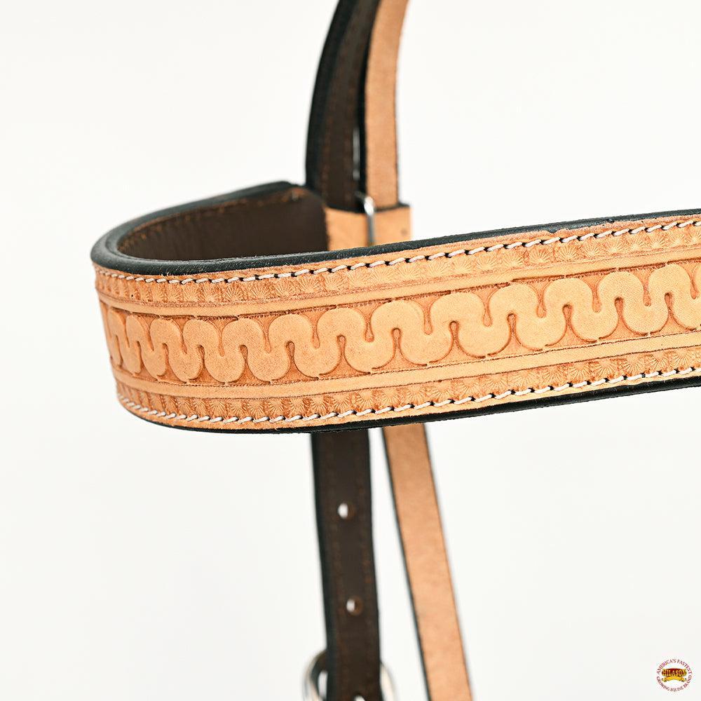 HILASON Western Horse Genuine American Leather Headstall &amp; Breast Collar Set Tan