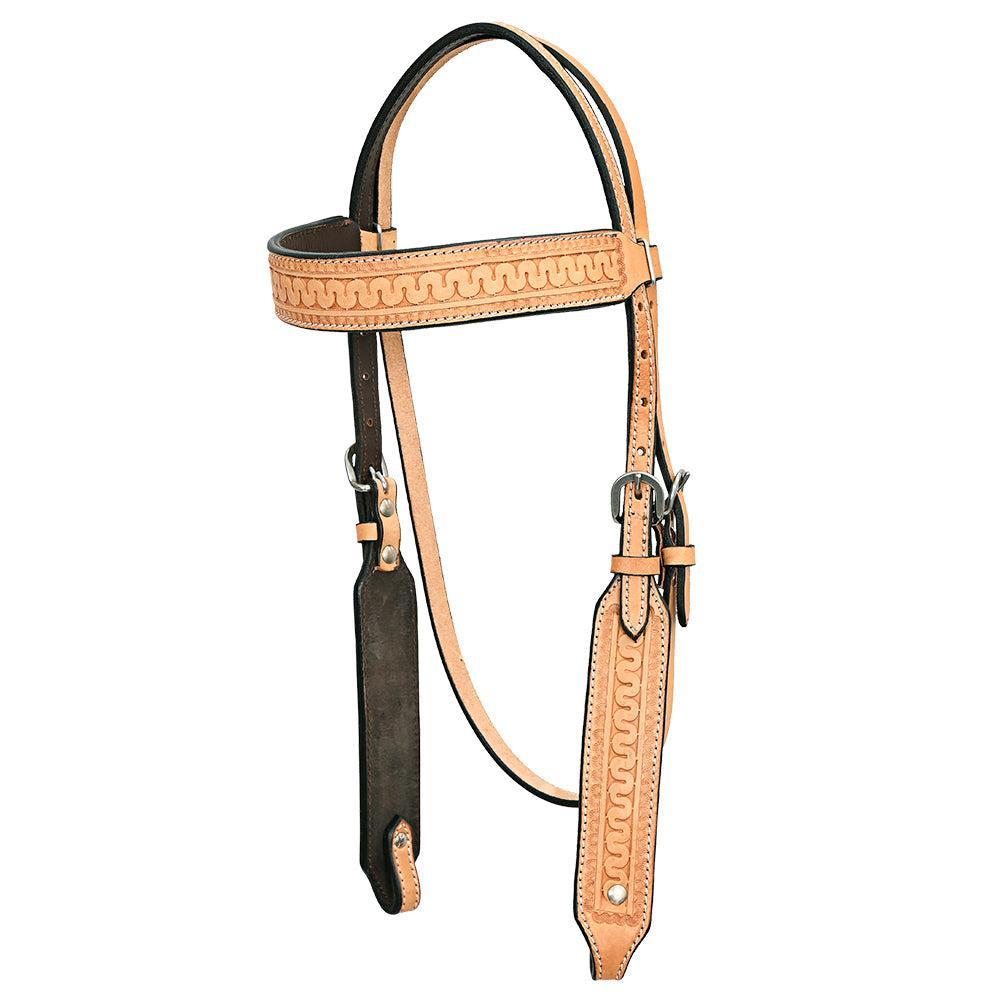 HILASON Western Horse Genuine American Leather Headstall &amp; Breast Collar Set Tan