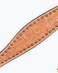 HILASON Western Horse Headstall & Breast Collar American Leather Floral Tan