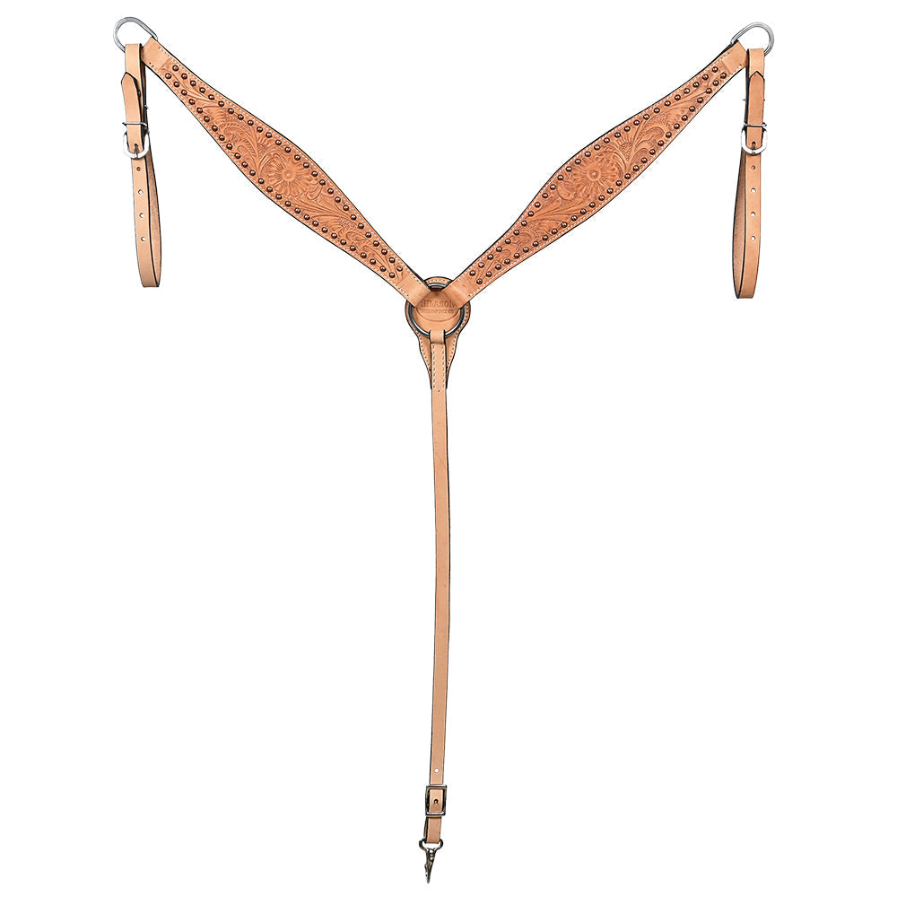 HILASON Western Horse Headstall &amp; Breast Collar American Leather Floral Tan