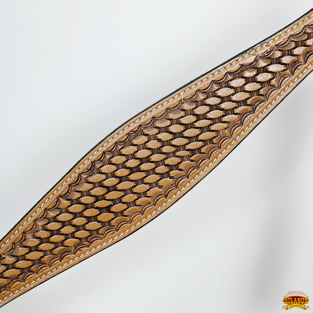 HILASON Western Horse Headstall &amp; Breast Collar American Leather Basket Tan