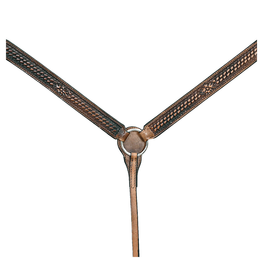 HILASON Western Horse Genuine American Leather Headstall &amp; Breast Collar Set Brown