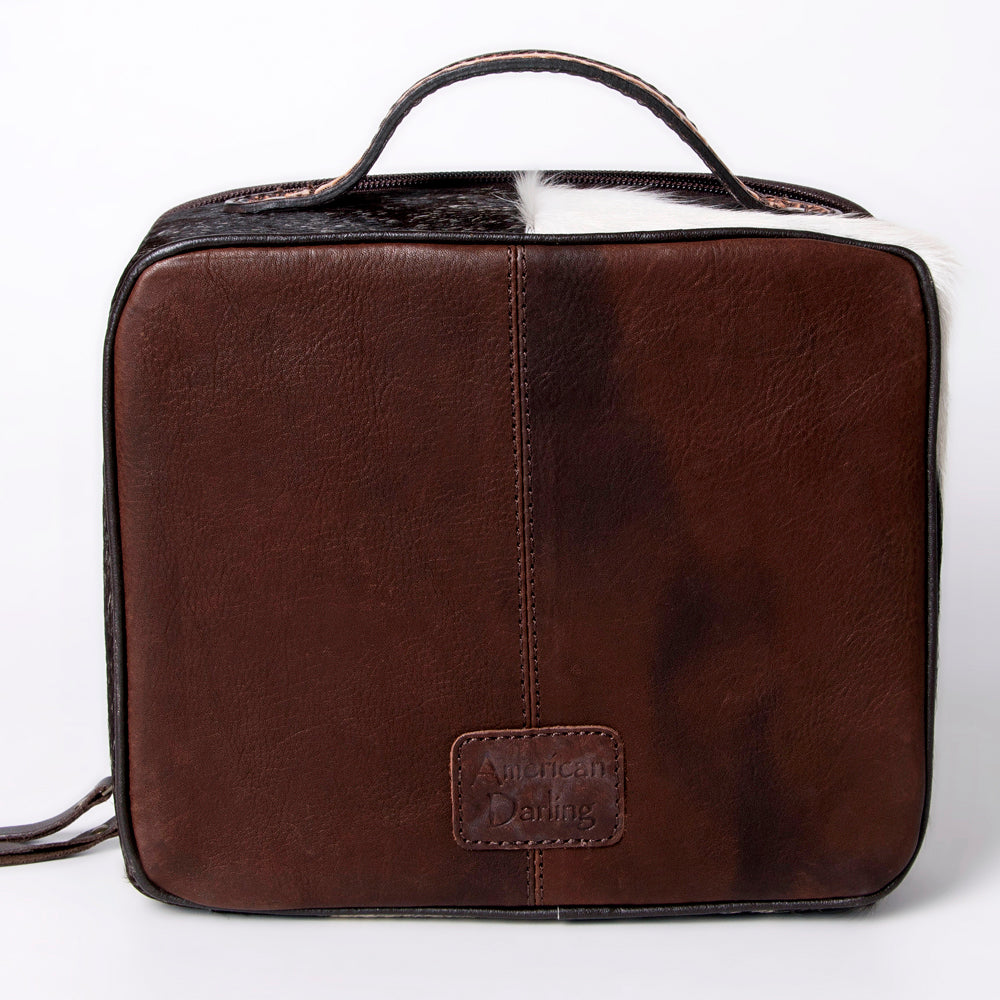 American Darling Jewelry Case Hand Tooled Hair-On Genuine Leather Women Bag Western Handbag Purse