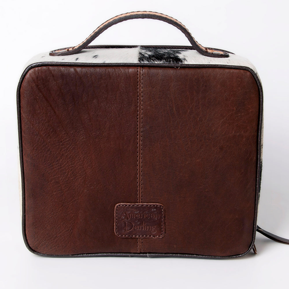 American Darling Jewelry Case Hand Tooled Hair-On Genuine Leather Women Bag Western Handbag Purse