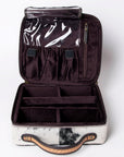 American Darling Jewelry Case Hand Tooled Hair-On Genuine Leather Women Bag Western Handbag Purse