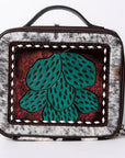 American Darling Jewelry Case Hand Tooled Hair-On Genuine Leather Women Bag Western Handbag Purse