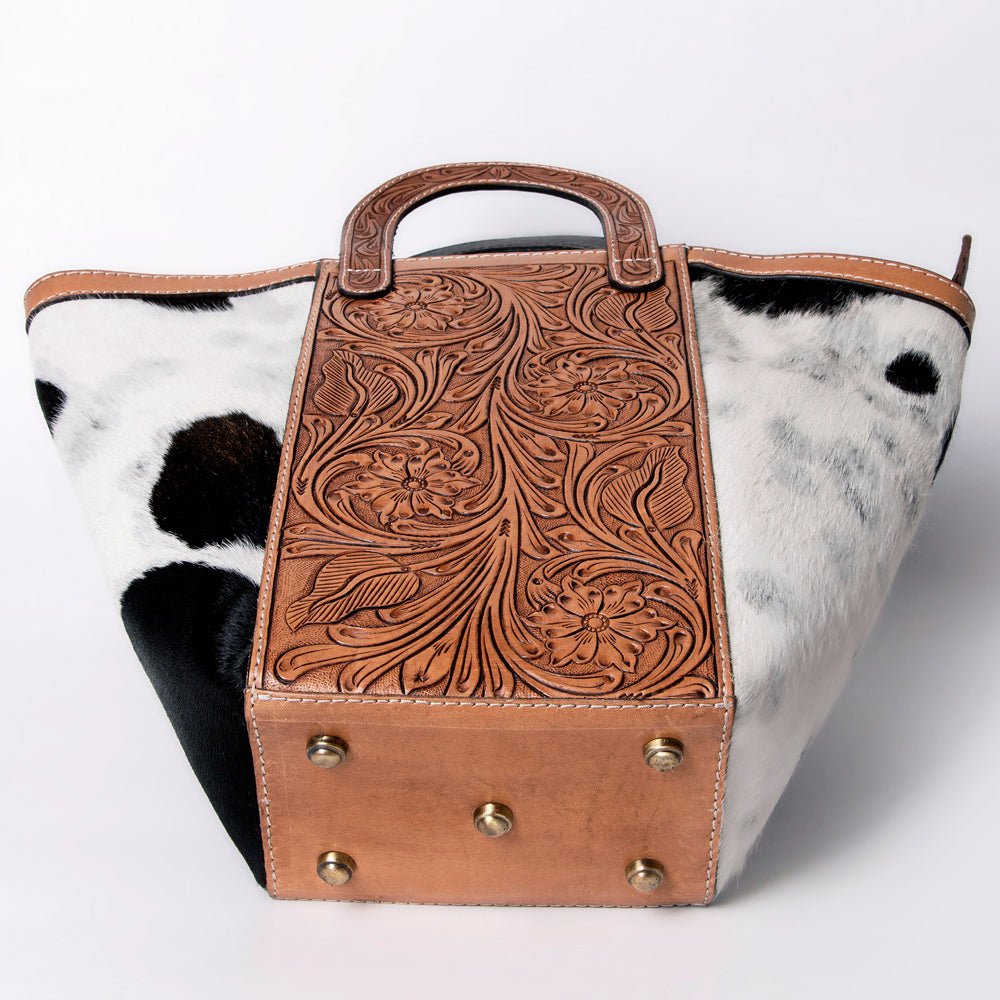 American Darling ADBGA326 Tote Hand Tooled Hair-On Genuine Leather Women Bag Western Handbag Purse