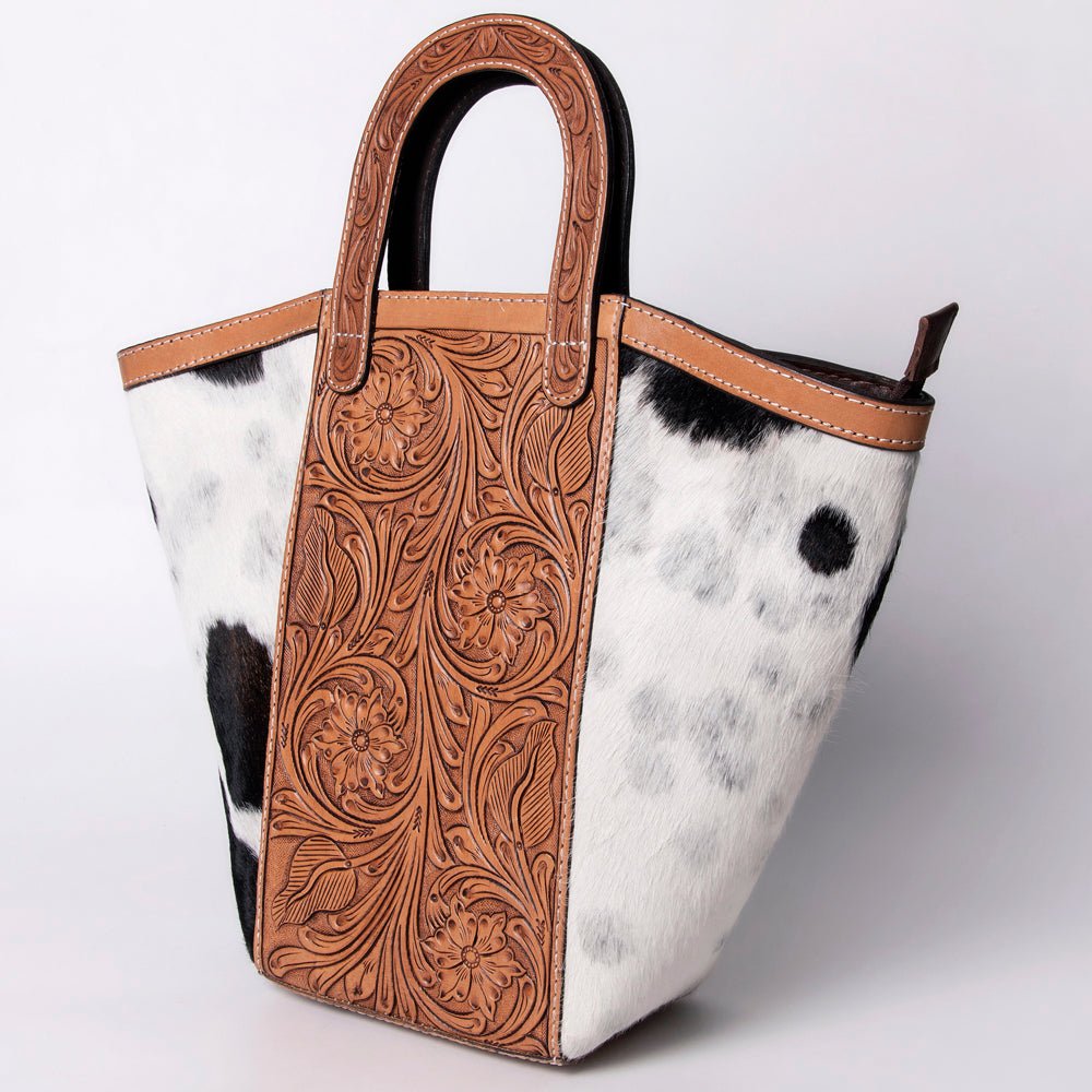American Darling ADBGA326 Tote Hand Tooled Hair-On Genuine Leather Women Bag Western Handbag Purse