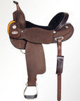 Comfytack Western Horse Barrel Racing Trail Pleasure  American Leather Saddle Tack Set With Reins Brown