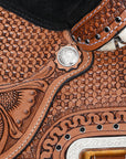COMFYTACK Horse Barrel Racing American Leather Saddle Floral Dark Brown