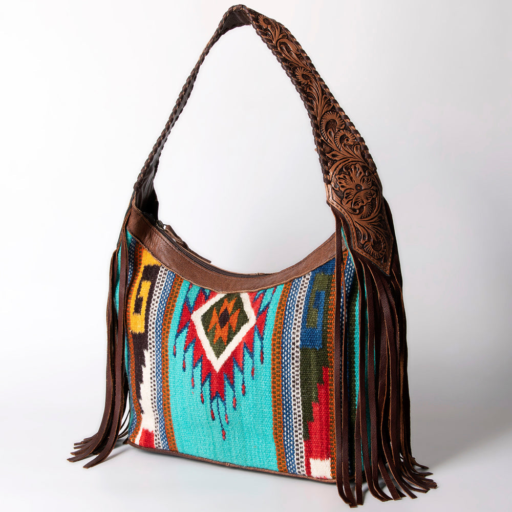 Hobo Hair On Saddle Blanket Genuine Leather Western Bag For Women