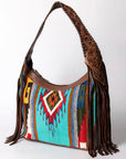 Hobo Hair On Saddle Blanket Genuine Leather Western Bag For Women