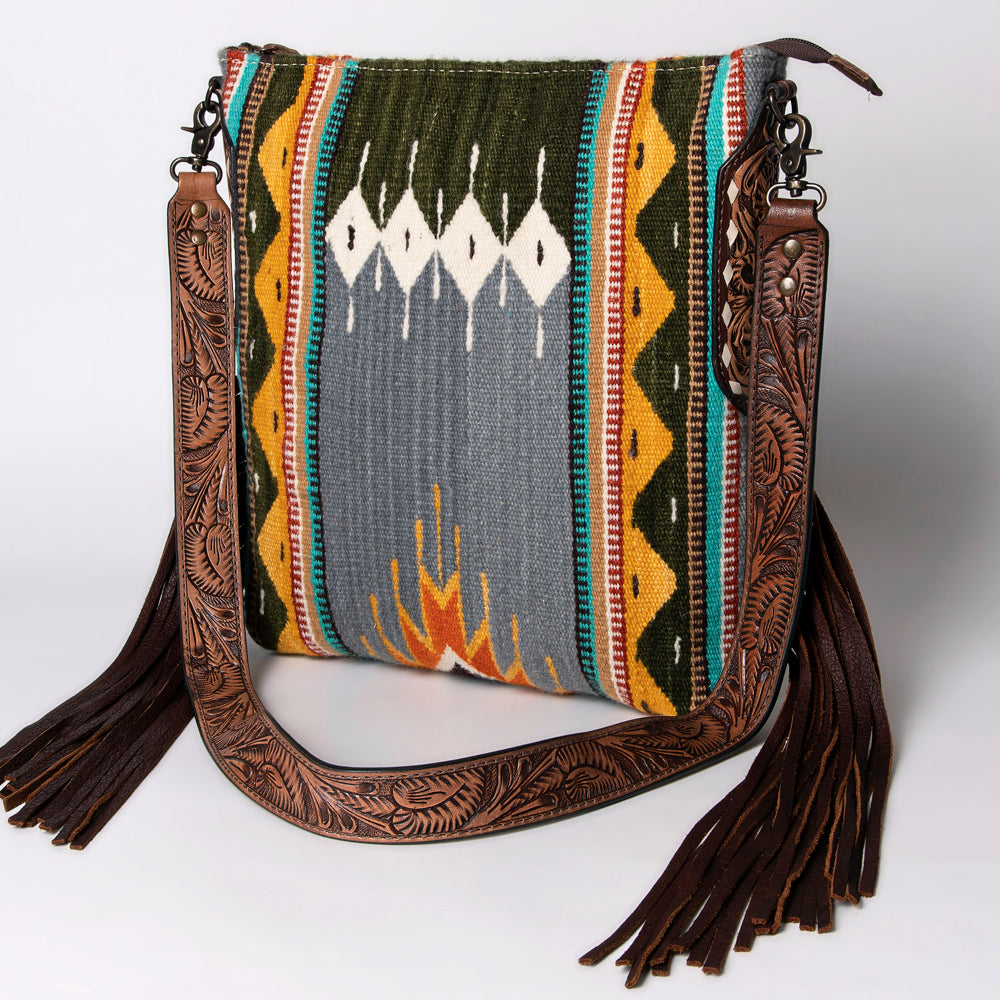 American Darling Saddle Blanket Genuine Leather Women Bag Western Handbag Purse