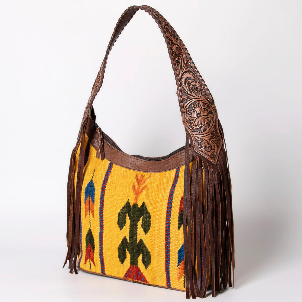 Hobo Hair On Saddle Blanket Genuine Leather Western Bag For Women