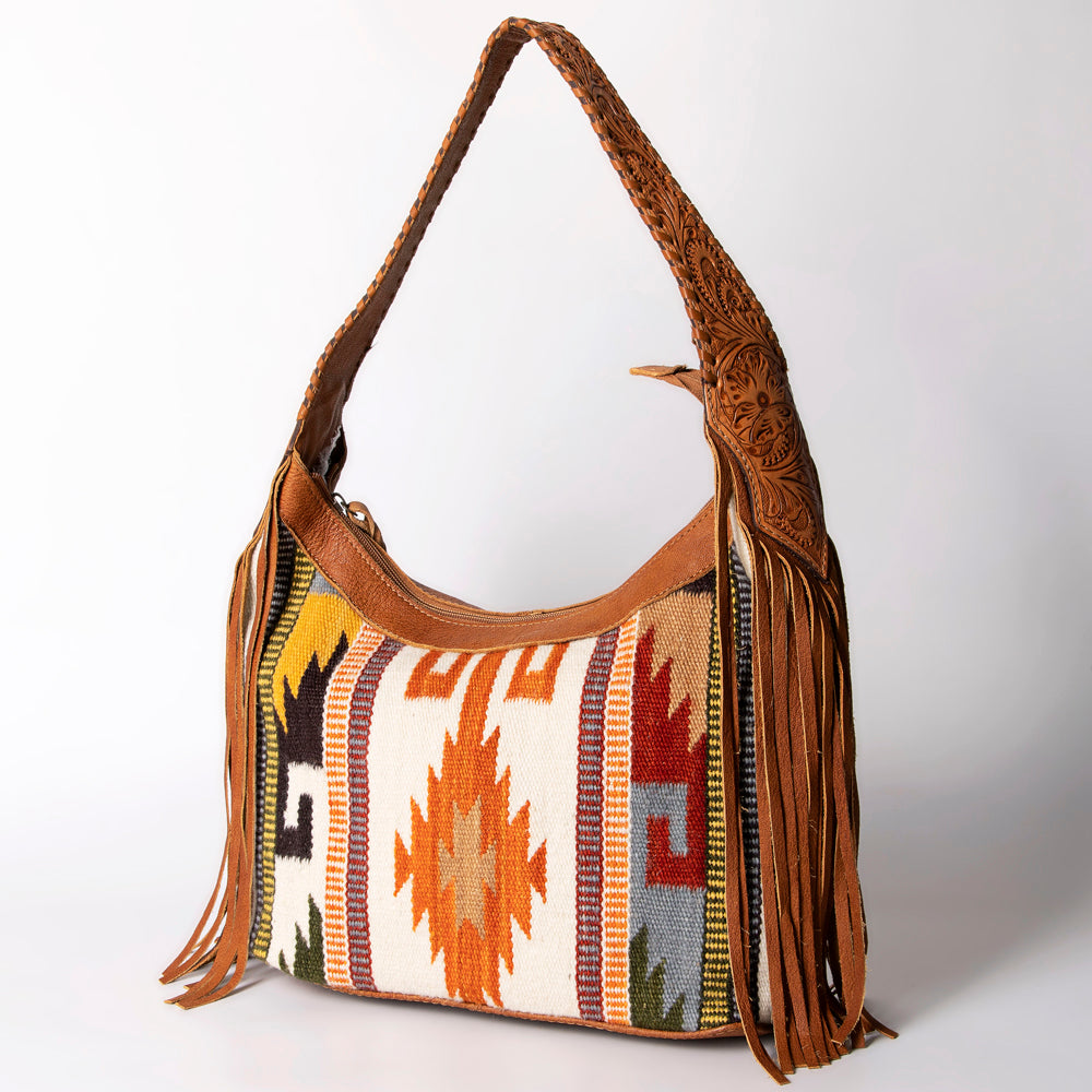 Hobo Hair On Saddle Blanket Genuine Leather Western Bag For Women