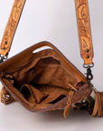 Hand Tooled Saddle Blanket Leather Western Clutch For Women