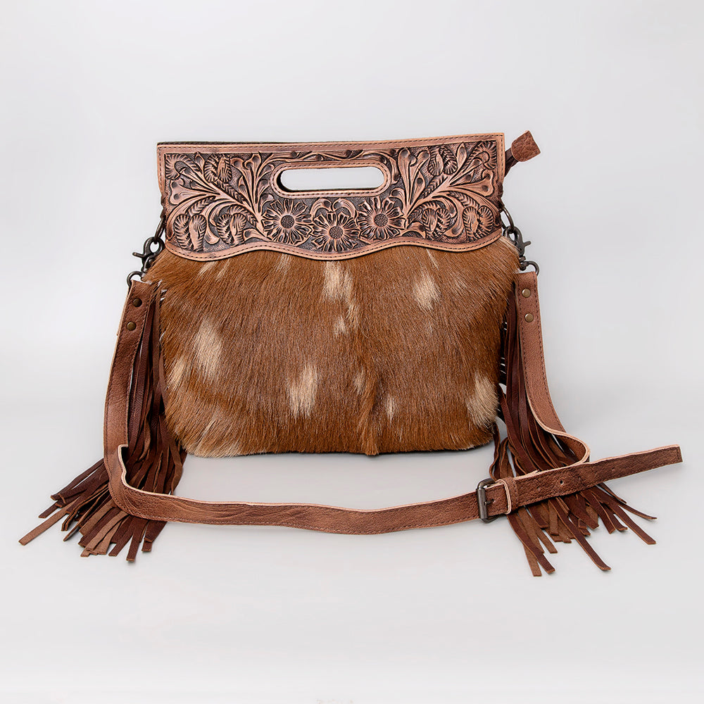 Hand Tooled Saddle Blanket Leather Western Clutch For Women
