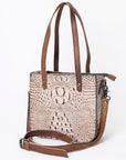 American Darling Tote Crocodile Embossed Genuine Leather Women Bag Western Handbag Purse