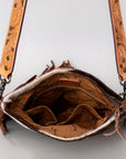 American Darling ADBGS192BT Messenger Hand Tooled Hair-On Genuine Leather Women Bag Western Handbag Purse