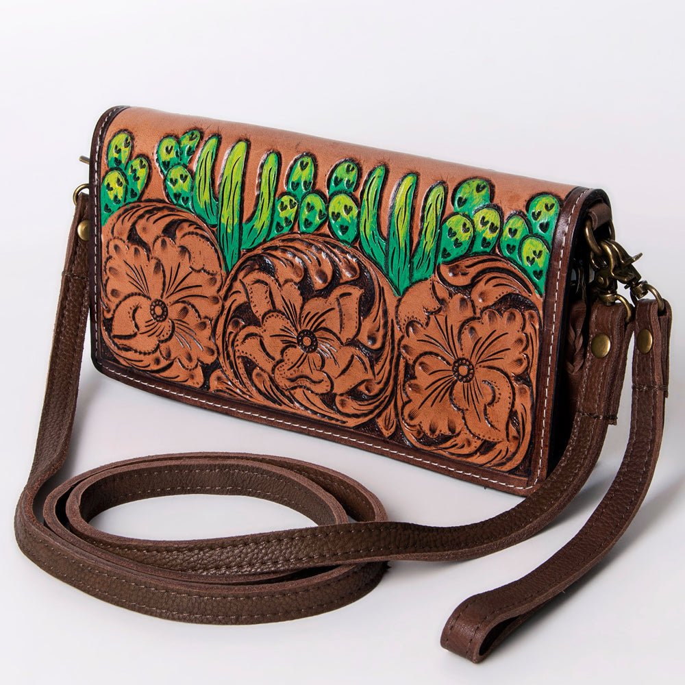 American Darling Organiser Hair-On Hand Tooled Genuine Leather Women Bag Western Handbag Purse