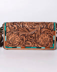 American Darling Organiser Hair-On Hand Tooled Genuine Leather Women Bag Western Handbag Purse