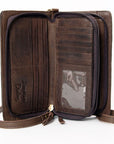 American Darling Organiser Hair-On Hand Tooled Genuine Leather Women Bag Western Handbag Purse
