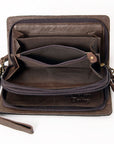 American Darling Organiser Hair-On Hand Tooled Genuine Leather Women Bag Western Handbag Purse