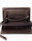 American Darling Organiser Hair-On Hand Tooled Genuine Leather Women Bag Western Handbag Purse