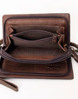 American Darling Organiser Hair-On Hand Tooled Genuine Leather Women Bag Western Handbag Purse