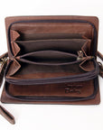 American Darling Organiser Hair-On Hand Tooled Genuine Leather Women Bag Western Handbag Purse