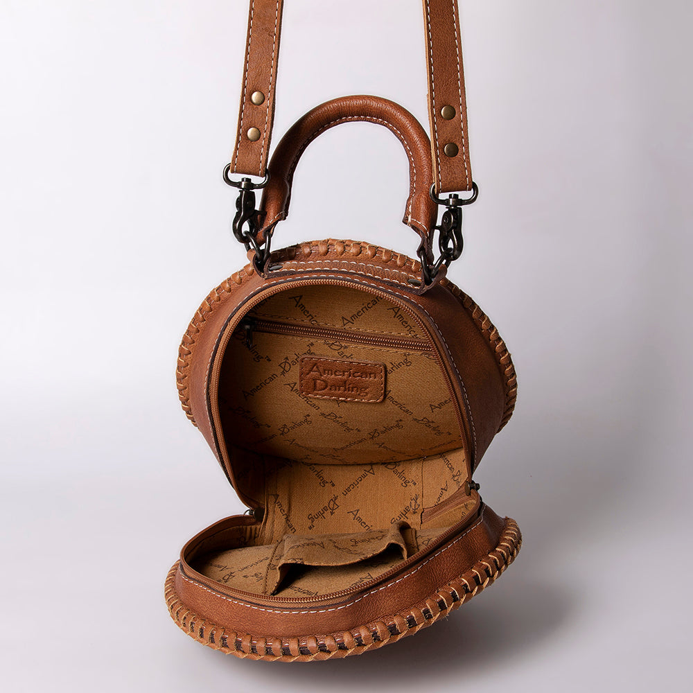 American Darling ADBG1025 Canteen Hand Tooled Genuine Leather women bag western handbag purse
