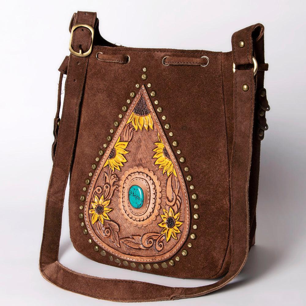 ADBGM304B American Darling Hand Tooled Genuine Leather Women Bag Western Handbag Purse