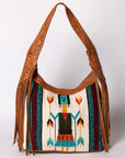 Hobo Hair On Saddle Blanket Genuine Leather Western Bag For Women