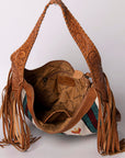 Hobo Hair On Saddle Blanket Genuine Leather Western Bag For Women