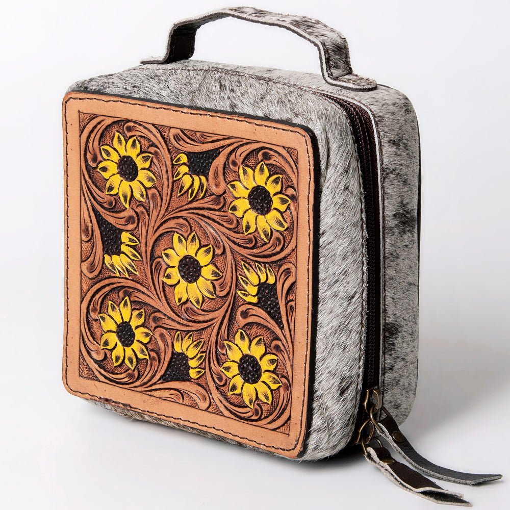 American Darling Hand Tooled Hair On Genuine Leather Women Bag Western Handbag Purse