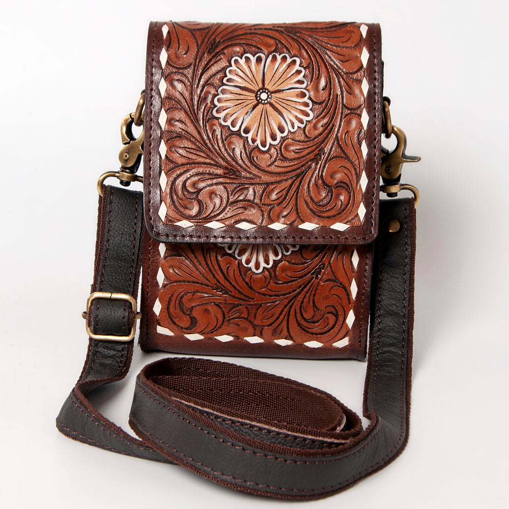 OHLAY KBA127 Cell Phone Holder 100% cotton Denim Genuine Leather women bag western handbag purse