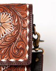 OHLAY KBA127 Cell Phone Holder 100% cotton Denim Genuine Leather women bag western handbag purse