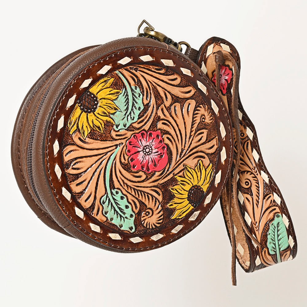 American Darling Canteen Hand Tooled Genuine Leather Women Bag Western Handbag Purse