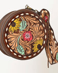 American Darling Canteen Hand Tooled Genuine Leather Women Bag Western Handbag Purse