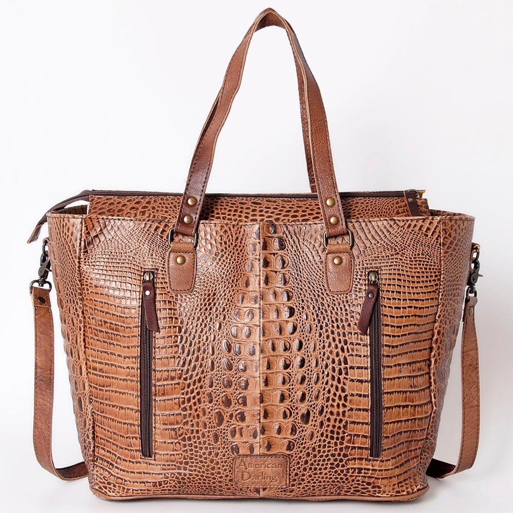 American Darling Crocodile Embossed Genuine Leather Women Bag Western Handbag Purse