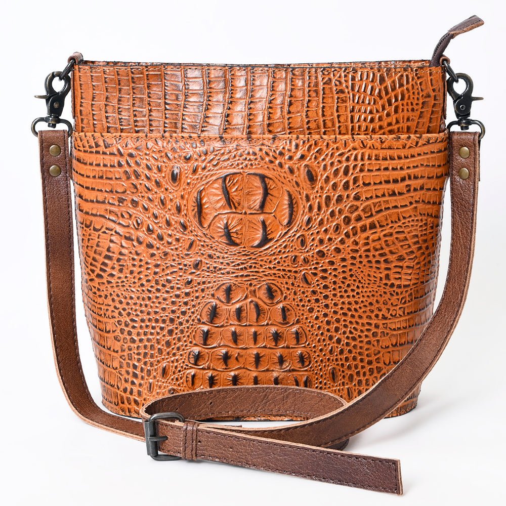 American Darling Crossbody Crocodile Embossed Genuine Leather Women Bag Western Handbag Purse