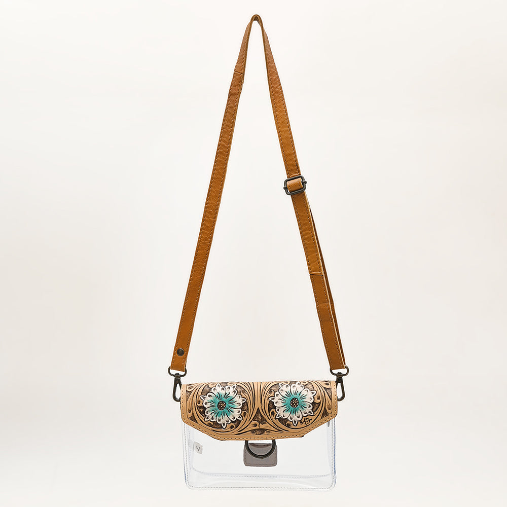 American Darling ADBGZ720 Clear Bag Hand Tooled Genuine Leather Women Bag Western Handbag Purse