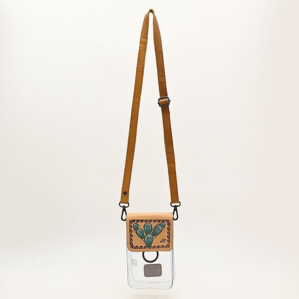 American Darling ADBGZ721 Clear Bag Hand Tooled Genuine Leather Women Bag Western Handbag Purse