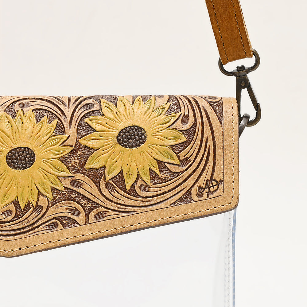 American Darling ADBGZ723 Clear Bag Hand Tooled Genuine Leather Women Bag Western Handbag Purse