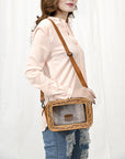 American Darling Clear Bag Hand Tooled Genuine Leather Women Western Handbag Purse