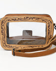 American Darling Clear Bag Hand Tooled Genuine Leather Women Western Handbag Purse